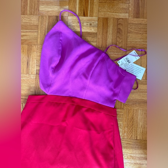 One shoulder aidan mattox gown single strap, partially backless, tags attached - Picture 2 of 3